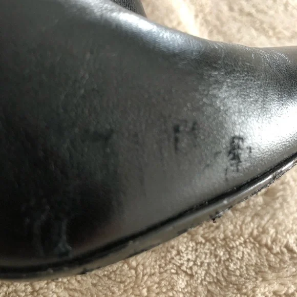 Authentic and rare Saint Laurent Black Heeled Boots with Logo Heel - Picture 8 of 8
